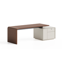 Mobilier de bureau moderne et modulaire de luxe Table de travail en bois Bureau de direction tournant en forme de L avec armoire latérale