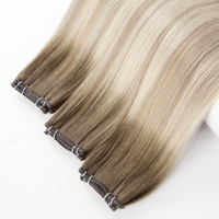 Extensions de cheveux professionnelles durables, invisibles, fines, sans couture, double trame, 100g, cheveux humains véritables, extensions de cheveux Genius Weft