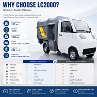 Camion Elettrico per Raccolta Rifiuti LC2000 con Caricamento Laterale, Macchina per Pulizia Industriale, Fornitura all'Ingrosso per Fabbriche