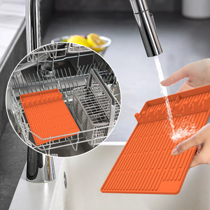 Factory Food Grade Silicone Griddle Tools Mat Large Spatula Mat with Drip Pad for <b>Outdoor</b> Grill Kitchen Countertop - Product Image 3