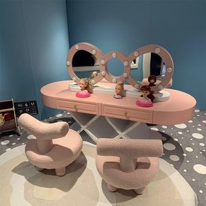 Kaimule Table de maquillage en bois pour restaurant familial Jouet d'<span class=keywords><strong>habillage</strong></span> de princesse pour aire de jeux artificielle pour enfants pour filles - Product Image 2