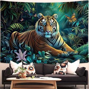 Nouveau Style Nature Forêt Tapisserie Tigre Animal Jungle Tenture Arbres Paysage Paysage Tissu Chambre Salon 60x40 - Product Image 4