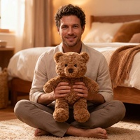 Ours en peluche lesté marron bouclé pour le confort et la chaleur, cadeau mignon et doux pour enfants, garçons et filles