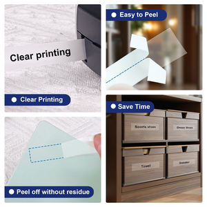 Cinta de Etiquetas Autoadhesiva Orison Compatible con D1 S0720500 45010, Negra sobre Transparente, 12 mm, para Impresora de Etiquetas <span class=keywords><strong>DYMO</strong></span> <span class=keywords><strong>LabelManager</strong></span> <span class=keywords><strong>160</strong></span> - Product Image 3