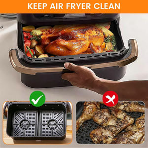 Revêtements en silicone épais sans BPA pour friteuse à air, paniers doubles pliables, <span class=keywords><strong>pot</strong></span> en silicone <span class=keywords><strong>rectangulaire</strong></span> pour plats de cuisson Af400UK - Product Image 6