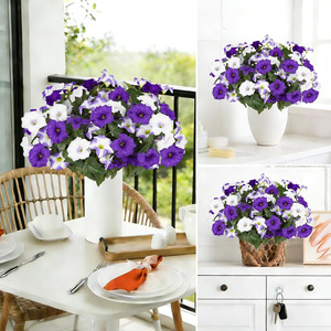 Fleurs Artificielles Violettes et Blanches, Bouquet de Trompettes de Volailles, 30cm-100cm, Haute Simulation, Décoration Florale en Plastique PE et Soie - Product Image 2