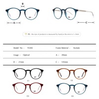 Monture de lunettes optiques de haute qualité, personnalisée avec logo, de forme ronde, unisexe, en acétate, à monture complète, résistante, légère