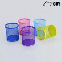 Organisateur de bureau de conteneur de porte-pot de crayon de stockage de stylo de maille ronde unique