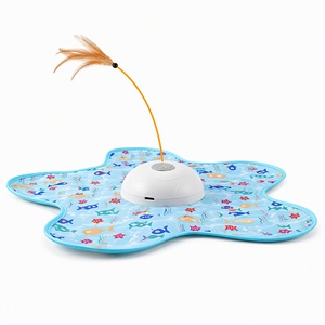 Electric <b>Cat</b> <b>Toy</b> Motorized Starfish Cover with Feather Wand and Three Speed Settings for <b>Indoor</b> <b>Cats</b> Electric <b>Cat</b> <b>Toy</b> S-3990 - Product Image 2