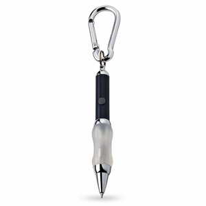 Penna a Sfera con Gancio a Scatto in Metallo Nero e Luce Blu, Strumento di Scrittura Premium - Product Image 2