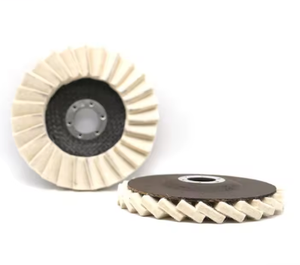 5 Pack 4 1/2 Polegada Durable <span class=keywords><strong>Angle</strong></span> <span class=keywords><strong>Grinder</strong></span> Anexo Médio Lã Flap Disc para Metal Polimento De Alumínio De Aço Inoxidável Polimento - Product Image 4