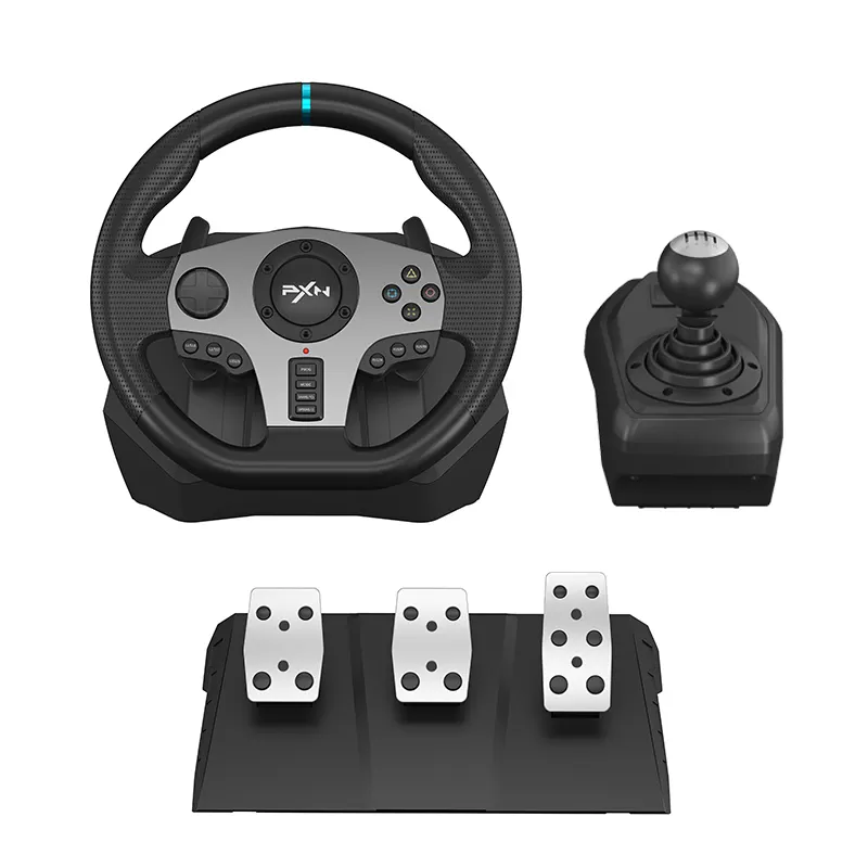 PXN V9 PS4 Steering Wheel, 900 Degree Steering Wheel with Pedals and Shifter for PS4, PS3, XBOX ONE, SWITCH, PC