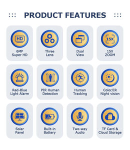 6MP กลางแจ้ง4G <span class=keywords><strong>3</strong></span>เลนส์สองมุมมอง Wi-Fi ขนาดมินิกล้องพลังงานแสงอาทิตย์กันน้ำสีซูม15X กล้องมองเห็นกลางคืน - Product Image 6