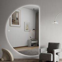 Miroir intelligent LED de salle de bain en gros d'usine avec lumière LED, haut-parleur Bluetooth, musique, écran tactile, miroir mural intelligent