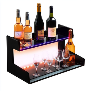 Fábrica al por mayor 2 niveles LED Iluminado Botella de licor Acrílico Whisky Rack Stand solo para exhibición - Product Image 1