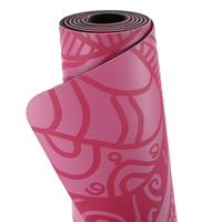 Tapis de yoga en PU personnalisable en gros, tapis durable en caoutchouc naturel, tapis de yoga en gros à motif personnalisé pour le développement de nouvelles marques de fitness