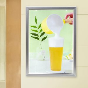 LED Movie Poster <b>Frame</b> Silver Art Picture Store Sign Holders LED Light <b>Box</b> Advertising Display for Business Signs Menu - Product Image 6