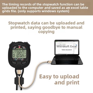 Cronómetro Digital PS-1008 con Transferencia de Datos a PC, Memoria para 400 Vueltas, Temporizador Electrónico, Conectividad USB para Análisis Deportivo - Product Image 2