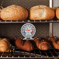 Termometer Oven Baja Tahan Karat, Pengukur Suhu Mekanis Presisi Tinggi, Dial Besar untuk Memanggang, Memasak, BBQ, Panggangan, Dapur