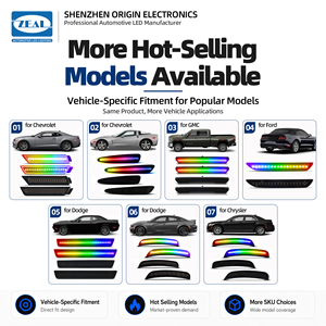 ไฟเลี้ยวข้างแบบ RGB LED ควบคุมด้วยรีโมทสำหรับ <span class=keywords><strong>Ford</strong></span> Mustang 2010 2014 ของแท้จากสหรัฐอเมริกา เลนส์รมดำ ไฟกันชนหน้า-หลัง - Product Image 4