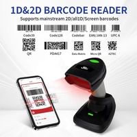 Escáner de Código de Barras JR SL-4208BZ, Escáner Inalámbrico Portátil con OCR y Base de Carga para Supermercado
