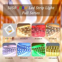 Bande LED SMD 5050 DC24V Rgbw 4 en 1 CRI 80 90 95 Bande LED blanche chaude 5m DC 12V Bande LED flexible étanche Rgbww