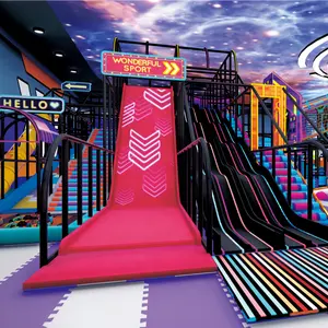 Indoor Neon Amusement Kids Child Park Factory Customized Soft Play Equipment With LED Slide By Cheer Amusement