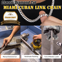 Дропшиппинг: Модная цепочка Miami Cuban Link ручной работы, 6-10 мм, из чистого серебра 925 пробы, в стиле хип-хоп, кубинское ожерелье для мужчин