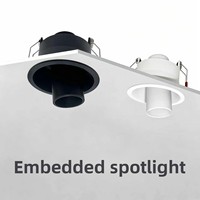Personnalisé 180 °   Spot LED encastré orientable anti-éblouissement CRI90+ avec boîtier en aluminium et angle de faisceau réglable pour intérieur