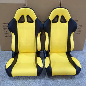 Asiento Deportivo Universal Clásico con Cubierta de PVC Amarillo, Ajustable, para Auto, Tipo OMP, Suministro de Fábrica - Product Image 4