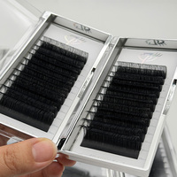 Extensions de cils individuels en cheveux synthétiques Mega Volume 7-15mm, cils en éventail effet cachemire, cils mixtes uniques à l'aspect naturel