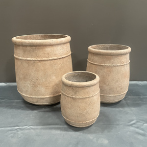 Macetas modernas vintage de fibrocemento con orificio de drenaje para jardín, macetas para flores de exterior/interior, decoración. - Product Image 6