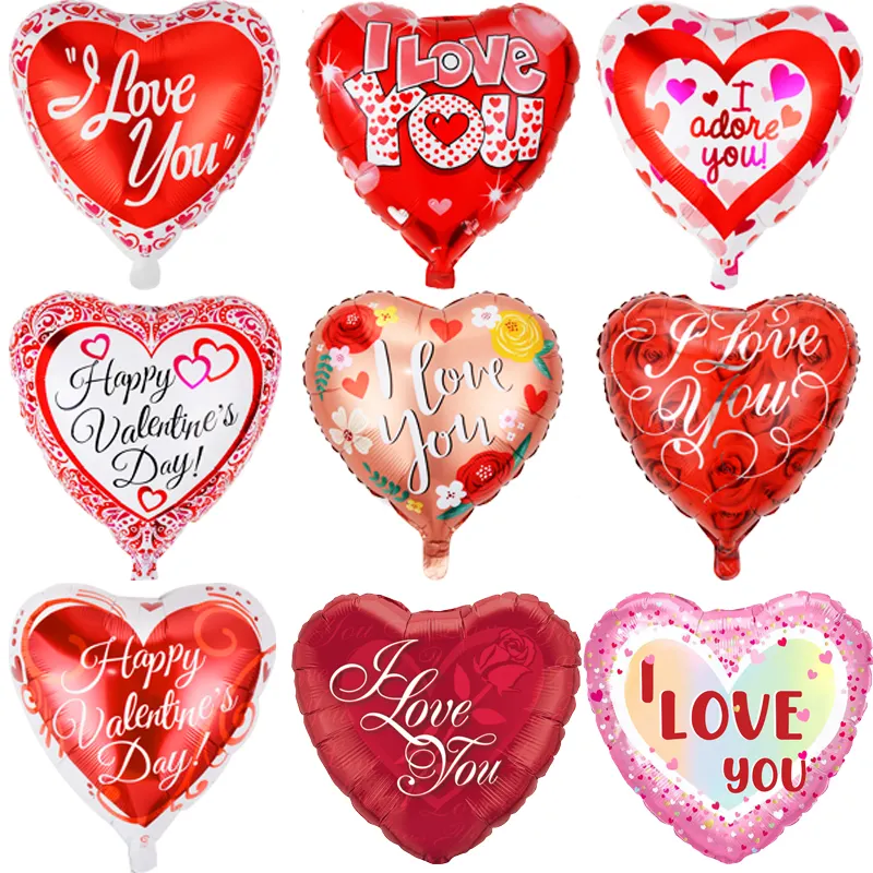 18inch Heart I Love You Print Foil Balloons Valentine's Day Globos Ballons Wedding Party Decorations Balloons