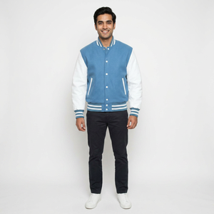 High-Quality <b>Men's</b> Wool Leather Varsity <b>Jacket</b> - Stylish, <b>Warm</b>, and Ideal for Casual Wear and Classic Style - Product Image 1