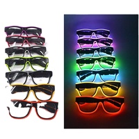 LINLI – lunettes de soleil LED fluo Rave sans fil, luisant dans l'obscurité, fil El, pour Festival de musique