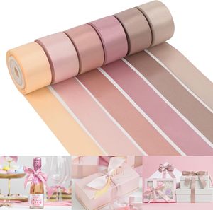 Cinta de Raso de Doble Cara de Color Sólido Surtido Rosa para Ramos de Flores, Invitaciones de Boda, Manualidades, Envoltura de Regalos - Product Image 2