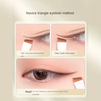 3PCS Set Kuas Eyeliner Alis Tipis, Kuas Alis Miring Datar, Alat Rias Presisi, Logo Custom Grosir