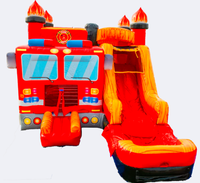 Toboggan Gonflable Commercial Géant en PVC pour Enfants, Modèle Pompier, Capacité 500-1000kg, Activités Extérieures pour Enfants, Leteng LT-569 2-3