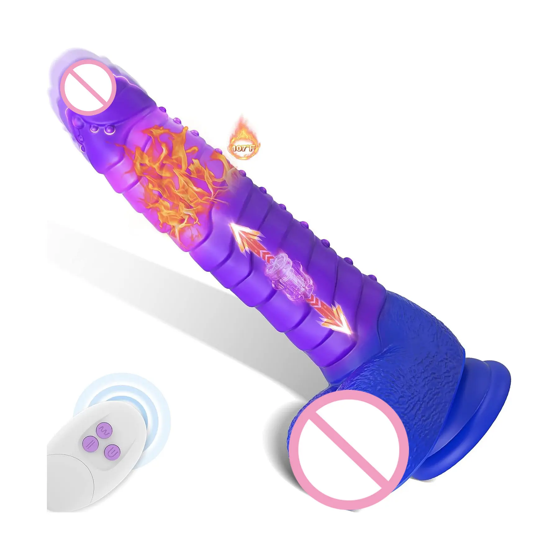 8.9 Inch Colorful Liquid Realistic Silicone Vibrating Dildo Machine Big Thrusting Dildos Vibrator Sex Toy for Women