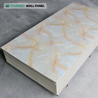 Panneau mural en PVC vinyle de luxe pour décoration murale, imperméable, résistant aux UV, feuille de marbre décorative UV pour intérieur, panneau mural