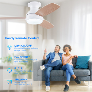 Hiện đại Flush núi quạt trần với LED ánh sáng Reversible DC động cơ ván ép 3 lưỡi - Product Image 5