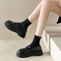 Nouvelle Collection 2026 : Mocassins Vintage Femme en Cuir Véritable (Cuir de Vachette Pleine Fleur) à Plateforme, Style Britannique, Semelle Épaisse – Fabrication OEM/ODM