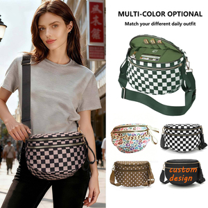 Bolso Bandolera de Nylon con Estampado de Leopardo para Mujer, con Cadena y Adornos, Riñonera para Damas con Correa Ajustable - Product Image 6
