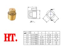 Haute pression 1/8 "1/4" 3/8 "1/2" 3/4 "1" pouce en laiton tuyau sans plomb carré mâle tête embout bouchon