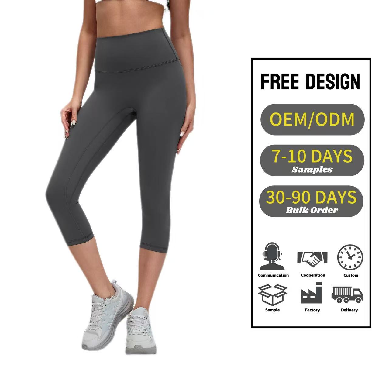 Solid Spandex/Nylon Yoga Pants Womens High-Waist Butt-Lifting Breathable Training Fitness
