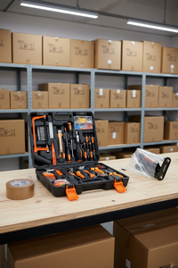 38PCS OEM Household Hand Tool <b>Set</b> with Bit Holder Portable DIY Home Repair Tool Kit Hard Case & Hacksaw - Product Image 4