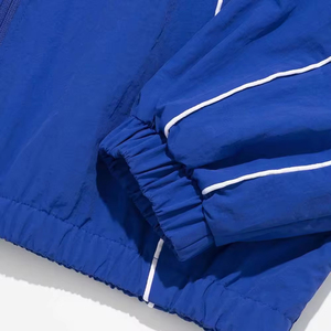 Vintage Zip up Windbreaker Track Suit 2 Piece Set Lightweight Oversized Mens Plain Nylon Jogging Track Suit With <b>Tape</b> - Product Image 5