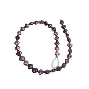 Collier de perles de trèfle violettes de forme baroque en eau douce naturelle, perles semi-finies blanches en vrac pour accessoires de bijoux DIY - Product Image 5