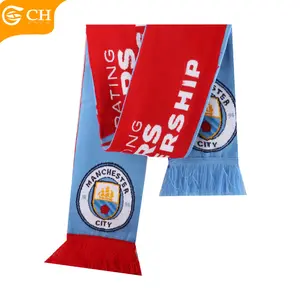 Manufacturer Fashion Design Football Scarves Custom Acrylic Spandex Tassels Winter Scarf Custom Promotion Football Scarves