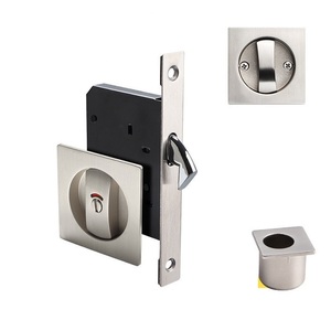 Pocket <strong>Door</strong> Privacy Lock and Pull Zinc Alloy Contemporary Pocket <strong>Door</strong> <strong>Knob</strong> Flush <strong>Door</strong> Handles Privacy (Bed/Bath) Latch - Product Image 1